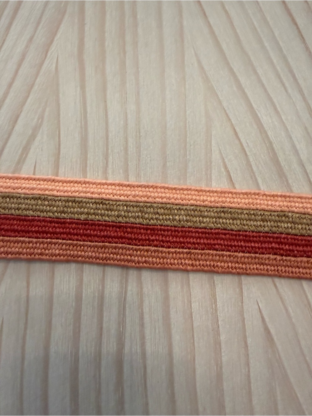 Fossil Multicolor Striped Canvas & Leather Belt with Brass Ring - Picture 4 of 8